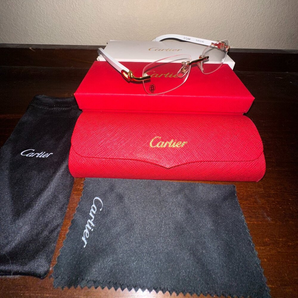 Cartier sunglasses rimless clear lens
